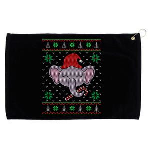 Elephant Ugly Christmas Sweater Funny Xmas Gift Grommeted Golf Towel