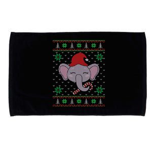 Elephant Ugly Christmas Sweater Funny Xmas Gift Microfiber Hand Towel