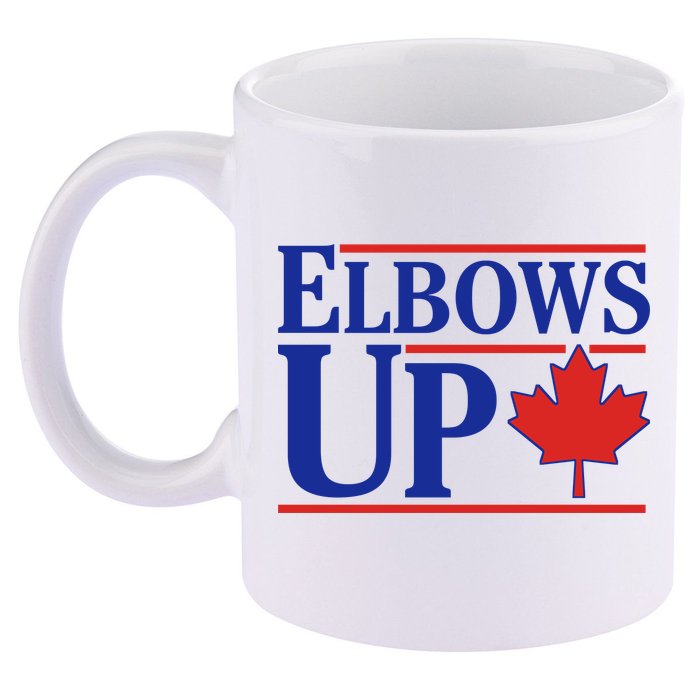 Elbows Up Canada 11oz C Handle Ceramic Mug