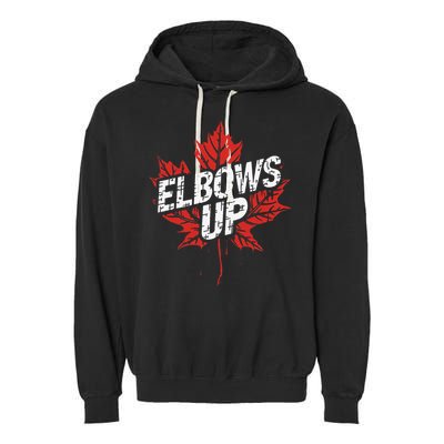 Elbows Up Canada Est 1867 Proud Canadian Strong Canada Garment-Dyed Fleece Hoodie