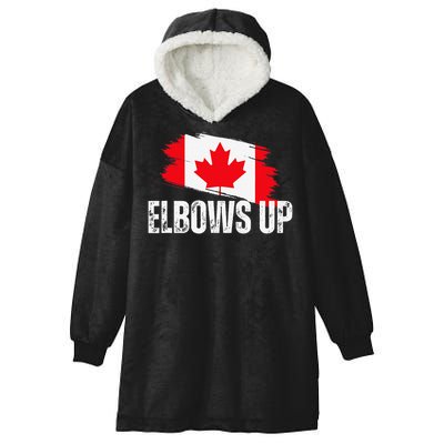 Elbows Up Canada True North Strong and Free Proud Canadian Hooded Wearable Blanket