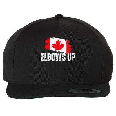 Elbows Up Canada True North Strong and Free Proud Canadian Wool Snapback Cap