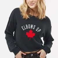 Elbows Up Canada Cropped Pullover Crew