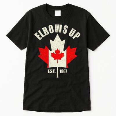 Elbows Up Canada Est 1867 Proud Canadian Strong Canada Gift Tall T-Shirt