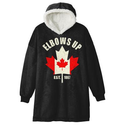 Elbows Up Canada Est 1867 Proud Canadian Strong Canada Gift Hooded Wearable Blanket