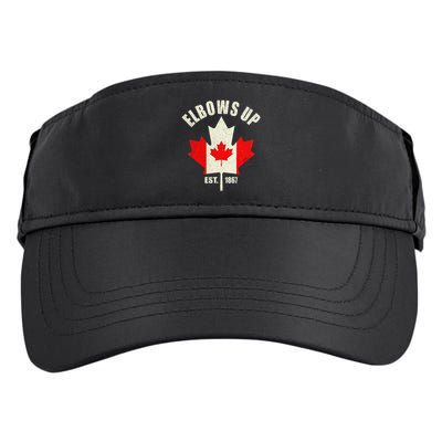Elbows Up Canada Est 1867 Proud Canadian Strong Canada Gift Adult Drive Performance Visor