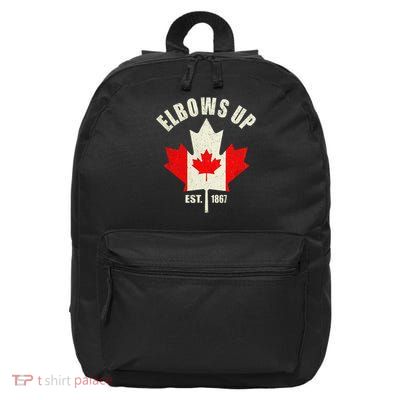 Elbows Up Canada Est 1867 Proud Canadian Strong Canada Gift 16 in Basic Backpack