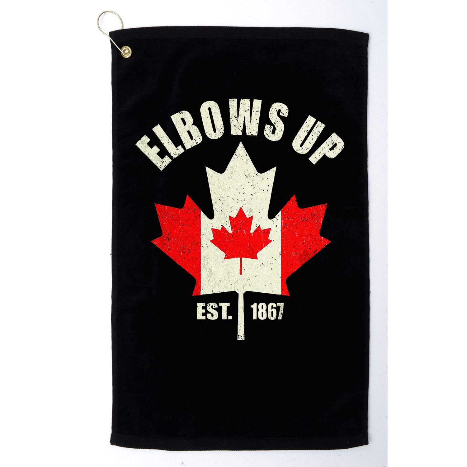 Elbows Up Canada Est 1867 Proud Canadian Strong Canada Gift Golf Towel