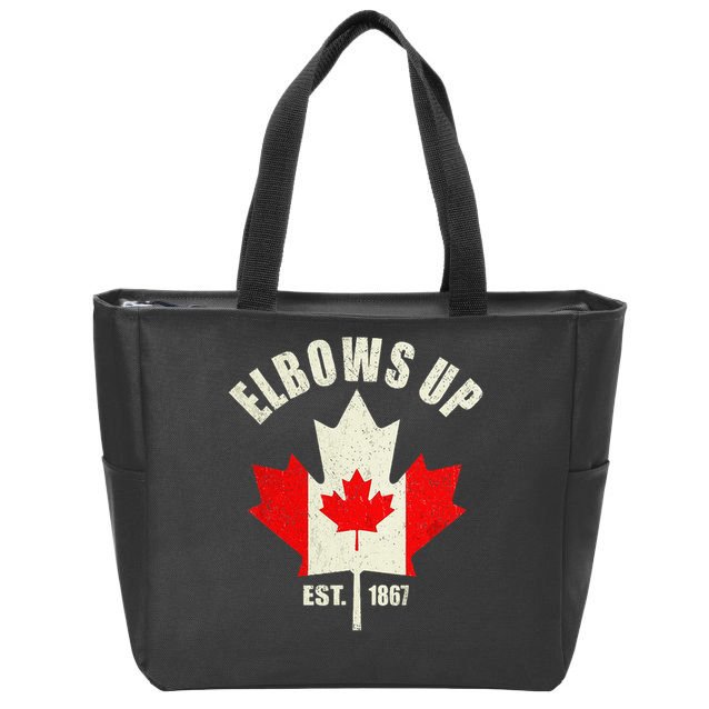 Elbows Up Canada Est 1867 Proud Canadian Strong Canada Gift Zip Tote Bag