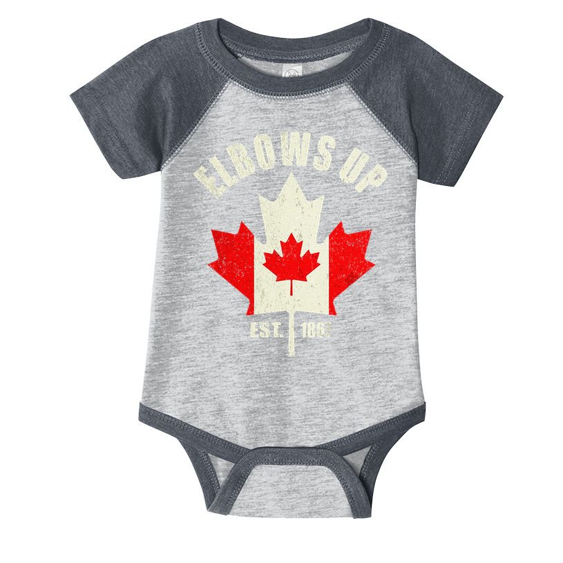 Elbows Up Canada Est 1867 Proud Canadian Strong Canada Gift Infant Baby Jersey Bodysuit