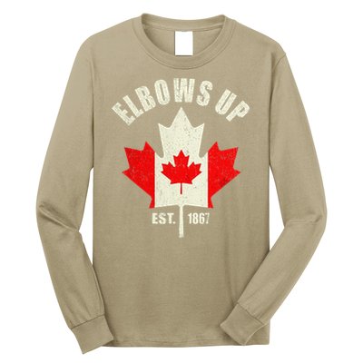 Elbows Up Canada Est 1867 Proud Canadian Strong Canada Gift Long Sleeve Shirt