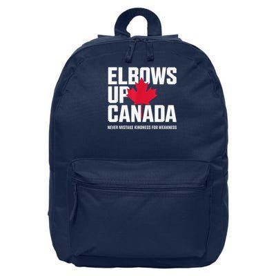 Elbows Up Canada Never Mistake Kindness For Weakness 16 in Basic Backpack