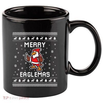 Eagles Ugly Christmas Sweater Eagles Lover Holiday Present 11oz C Handle Ceramic Mug