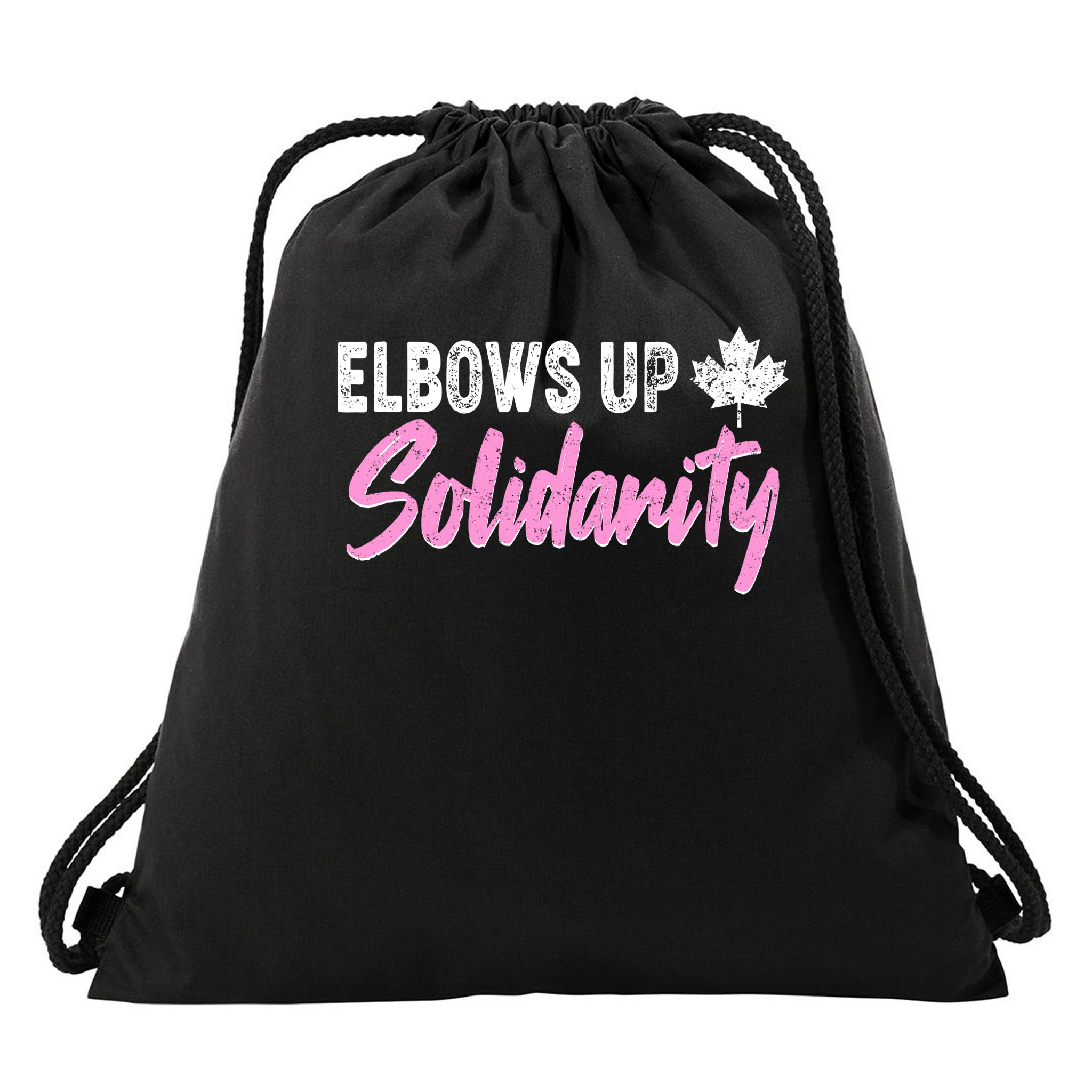 Elbows Up Canada Solidarity  Drawstring Bag