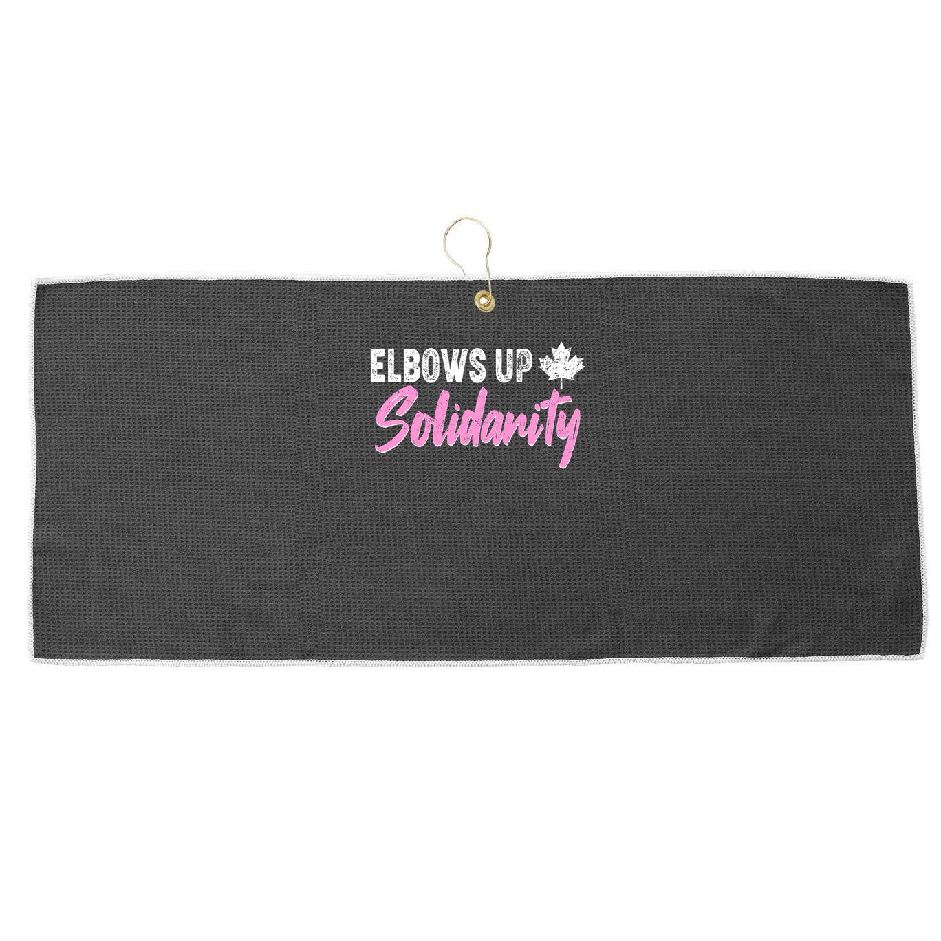 Elbows Up Canada Solidarity  Large Microfiber Waffle Golf Towel