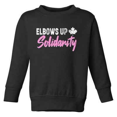 Elbows Up Canada Solidarity  Toddler Sweatshirt