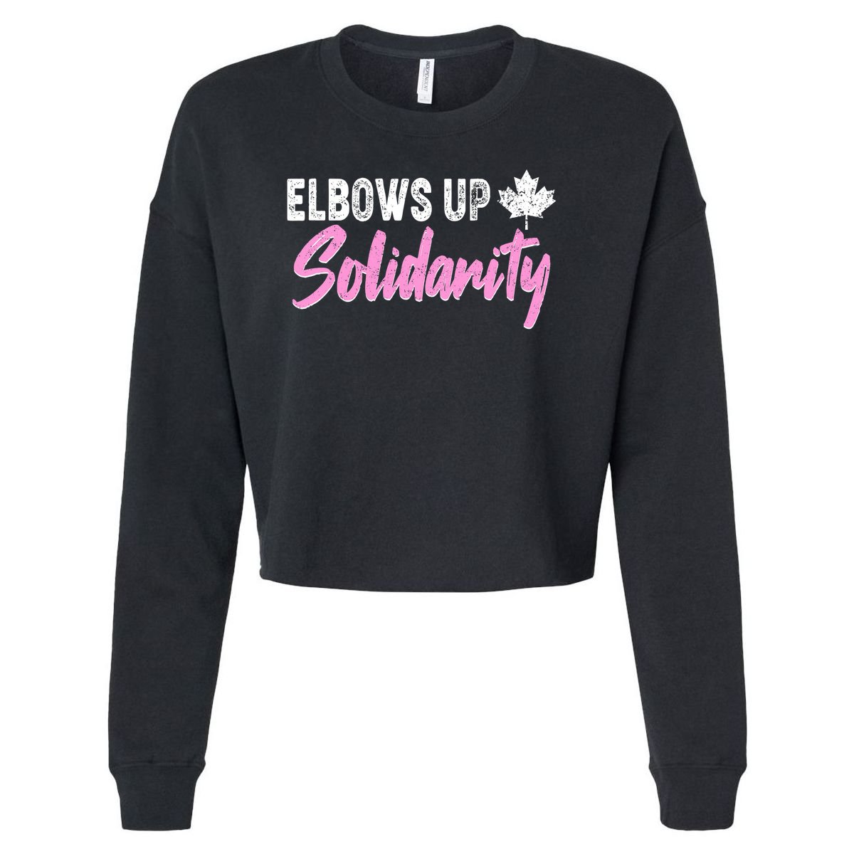 Elbows Up Canada Solidarity  Cropped Pullover Crew