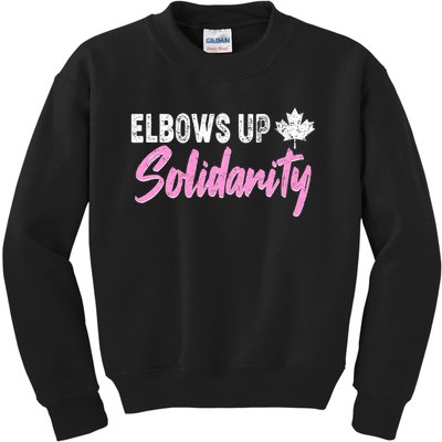 Elbows Up Canada Solidarity  Kids Sweatshirt