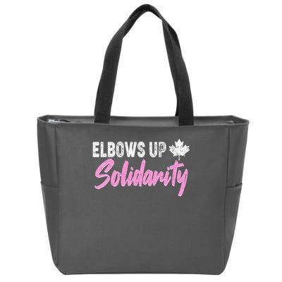 Elbows Up Canada Solidarity  Zip Tote Bag