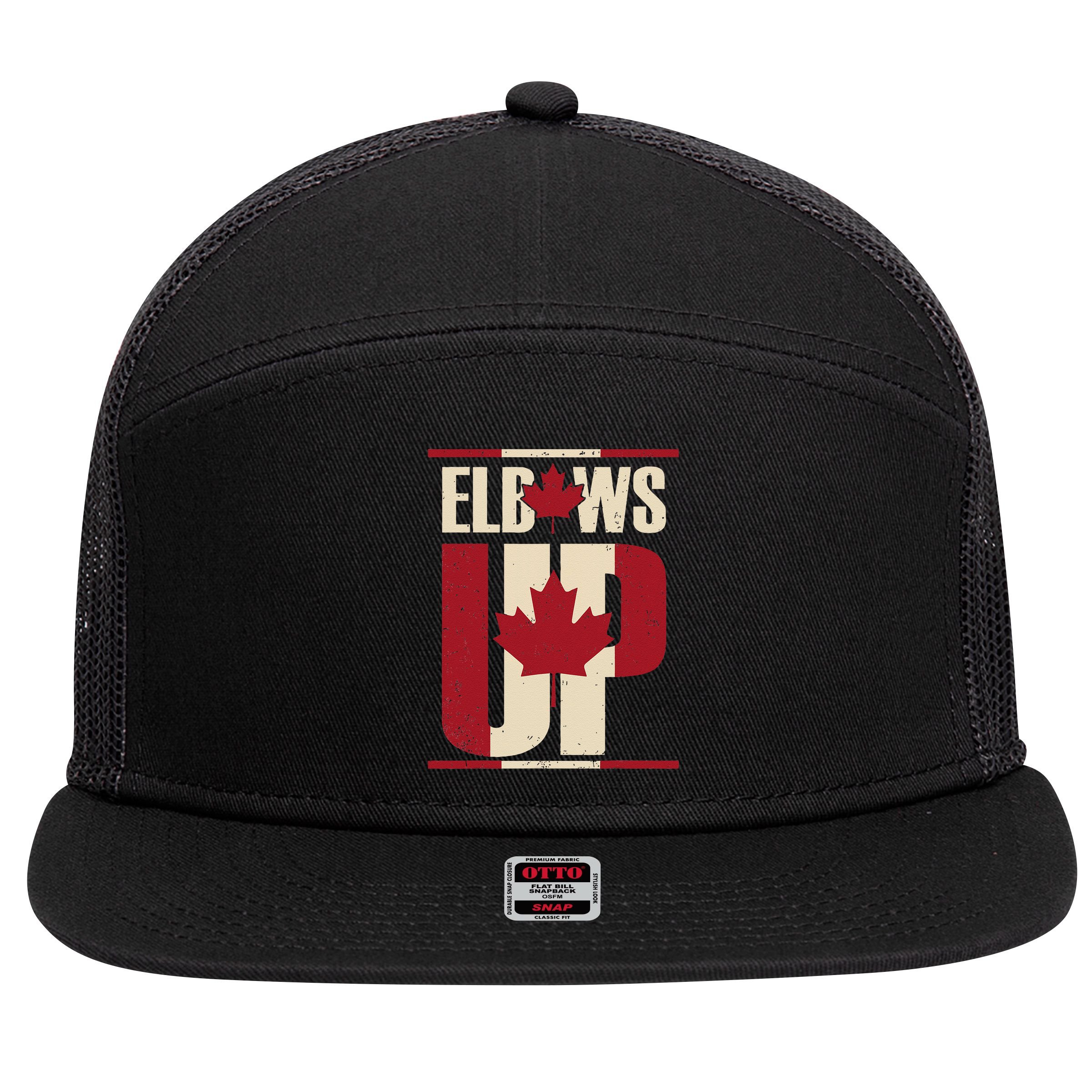 Elbows Up Canada Est 1867 Proud Canadian Strong Canada 7 Panel Mesh Trucker Snapback Hat