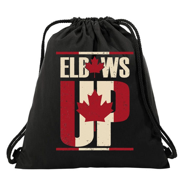 Elbows Up Canada Est 1867 Proud Canadian Strong Canada Drawstring Bag