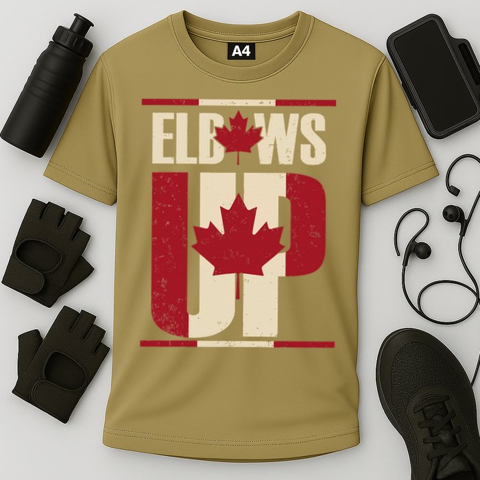Elbows Up Canada Est 1867 Proud Canadian Strong Canada Cooling Performance Crew T-Shirt