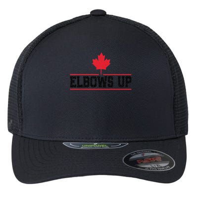 Elbows Up Canada True North Strong and Free Proud Canadian Flexfit Unipanel Trucker Cap