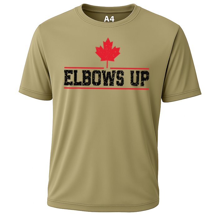Elbows Up Canada True North Strong and Free Proud Canadian Cooling Performance Crew T-Shirt
