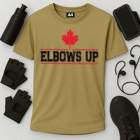 Elbows Up Canada True North Strong and Free Proud Canadian Cooling Performance Crew T-Shirt