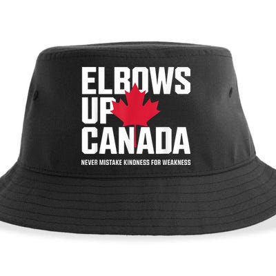 Elbows Up Canada Never Mistake Kindness for Weakness Sustainable Bucket Hat