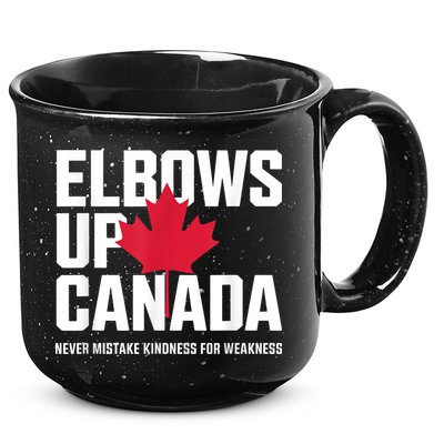 Elbows Up Canada Never Mistake Kindness for Weakness 15oz Campfire Ceramic Mug
