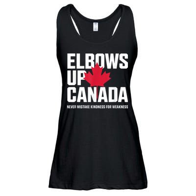 Elbows Up Canada Never Mistake Kindness for Weakness Ladies Essential Flowy Tank