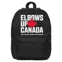 Elbows Up Canada Never Mistake Kindness for Weakness 16 in Basic Backpack
