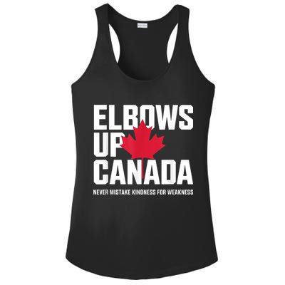 Elbows Up Canada Never Mistake Kindness for Weakness Ladies PosiCharge Competitor Racerback Tank