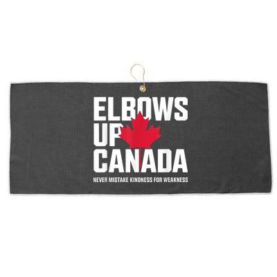 Elbows Up Canada Never Mistake Kindness for Weakness Large Microfiber Waffle Golf Towel