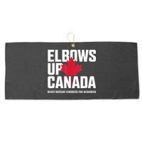Elbows Up Canada Never Mistake Kindness for Weakness Large Microfiber Waffle Golf Towel