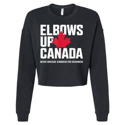 Elbows Up Canada Never Mistake Kindness for Weakness Cropped Pullover Crew