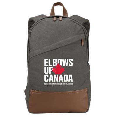 Elbows Up Canada Never Mistake Kindness for Weakness Cotton Canvas Backpack