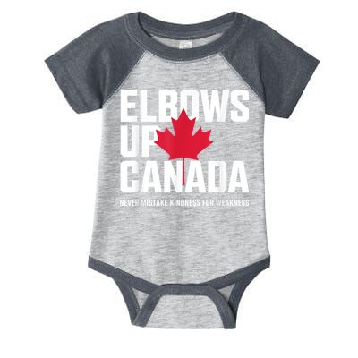 Elbows Up Canada Never Mistake Kindness for Weakness Infant Baby Jersey Bodysuit