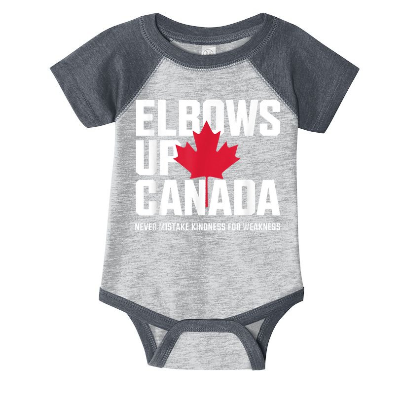 Elbows Up Canada Never Mistake Kindness for Weakness Infant Baby Jersey Bodysuit