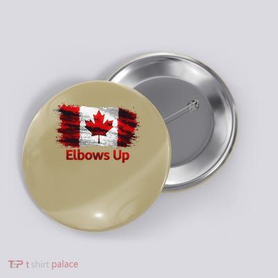 Elbows Up Canada Flag Button
