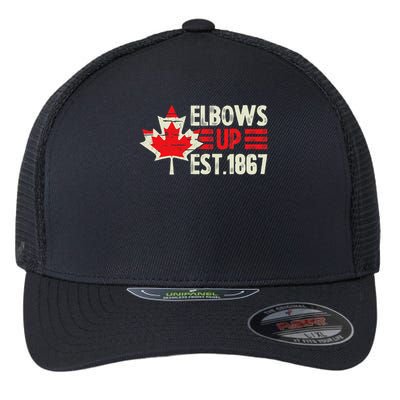 Elbows Up Canada Est 1867 Proud Canadian Strong Canada Flexfit Unipanel Trucker Cap