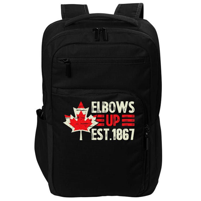 Elbows Up Canada Est 1867 Proud Canadian Strong Canada Impact Tech Backpack