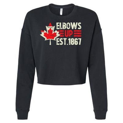Elbows Up Canada Est 1867 Proud Canadian Strong Canada Cropped Pullover Crew