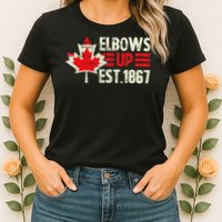 Elbows Up Canada Est 1867 Proud Canadian Strong Canada Womens T-Shirt
