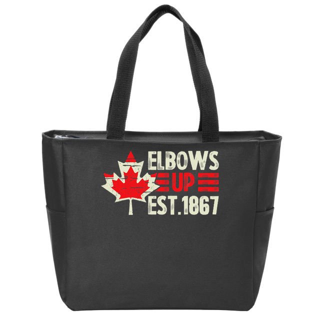 Elbows Up Canada Est 1867 Proud Canadian Strong Canada Zip Tote Bag