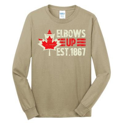 Elbows Up Canada Est 1867 Proud Canadian Strong Canada Tall Long Sleeve T-Shirt