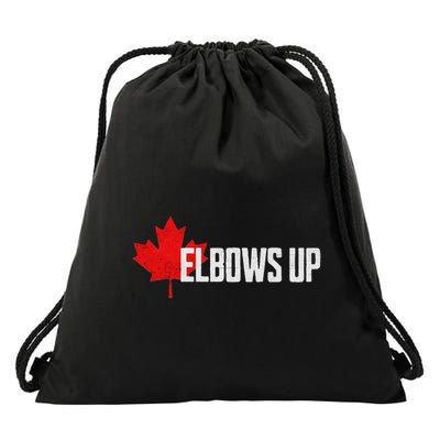 Elbows Up Canada True North Strong And Free Proud Canadian Drawstring Bag