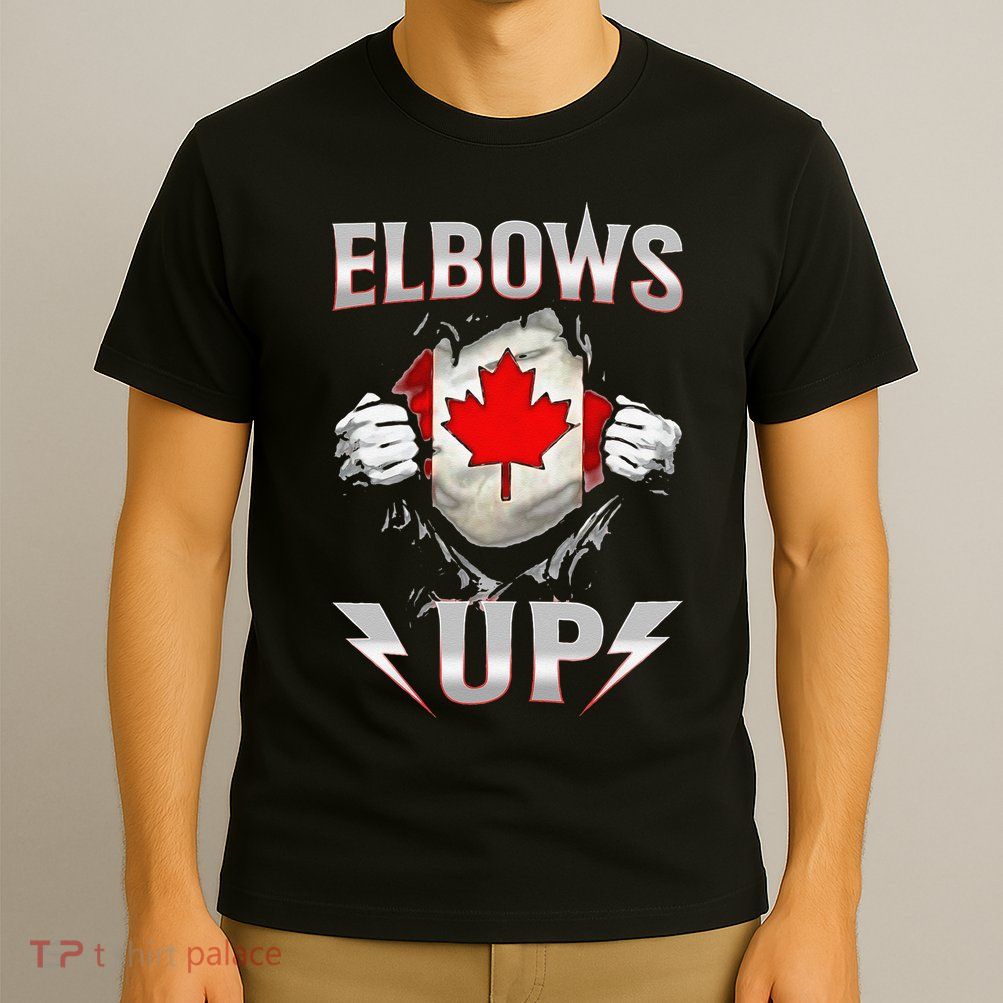 Elbows Up Canada Maple Leaf Strong North Pride T-Shirt