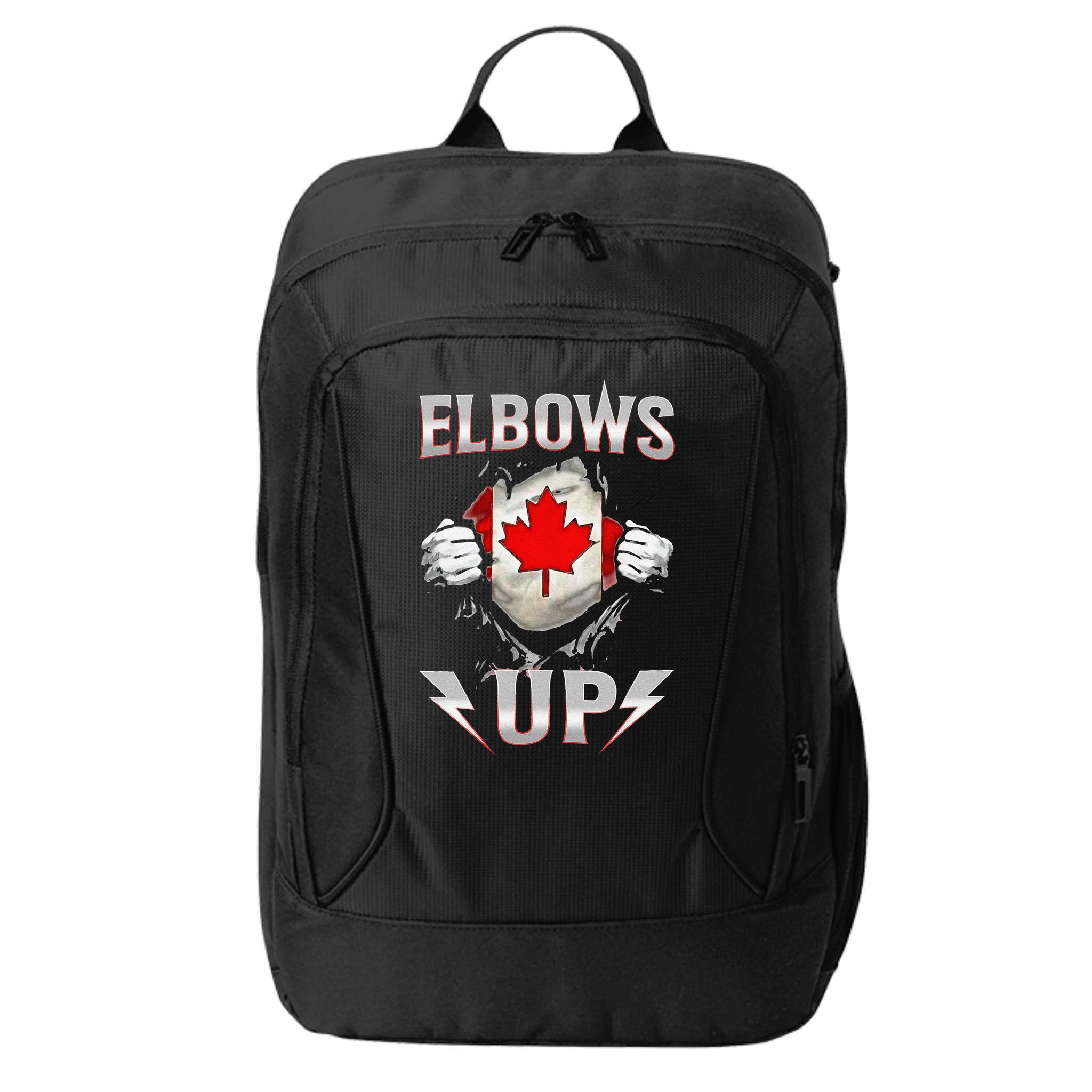 Elbows Up Canada Maple Leaf Strong North Pride City Backpack
